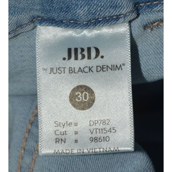 JBD Just Black Denim Ladies 30 Patch Pocket Light Wash Wide Leg Jeans High Rise - Picture 9 of 11